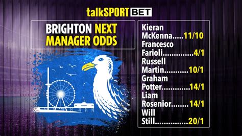 brighton next manager odds|brighton next manager oddschecker.